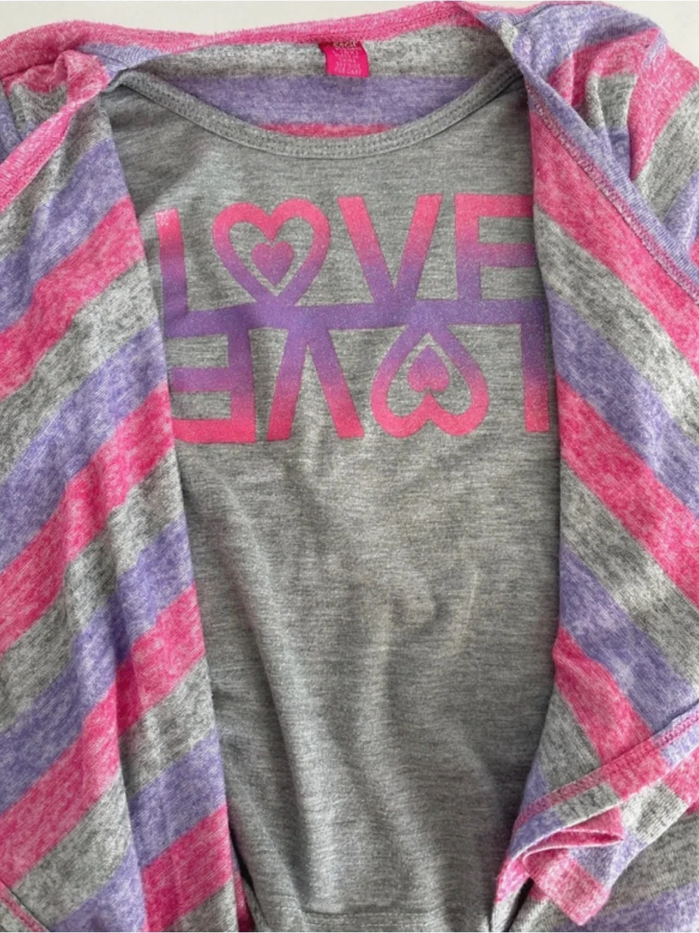 okie dokie Girls Red, Coral, Black & Pink Layered Tops Set of 4-pieces  6X